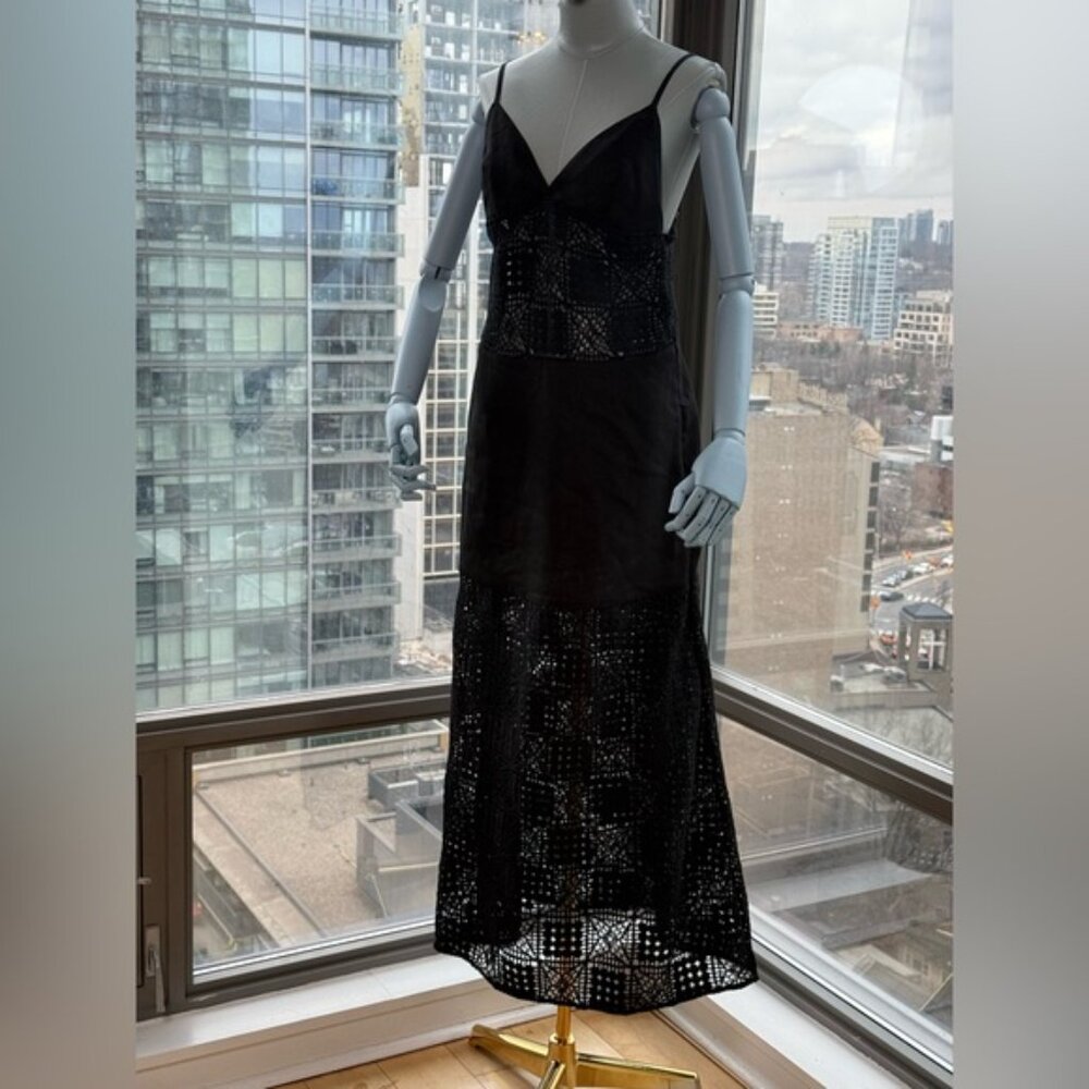 🆕 SIR THE LABEL 🧿 NWOT Rayure Tri Crochet Maxi Dress, Black Crochet, Sz 2 US 6 - Picture 4 of 16